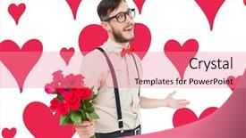 Presentation with valentines - Beautiful presentation theme featuring geeky hipster offering bunch backdrop and a coral colored foreground