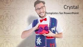  Presentation with gifs christmas - Beautiful slides featuring geeky hipster offering christmas gift backdrop and a soft green colored foreground