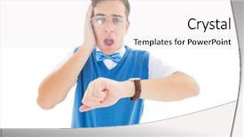  Presentation with hypertension in young - Presentation theme having geeky young hipster realising hes background and a  colored foreground