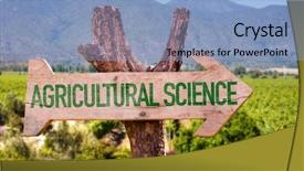  Presentation with agricultural - Slide deck having geen tech - agricultural science wooden sign background and a light blue colored foreground