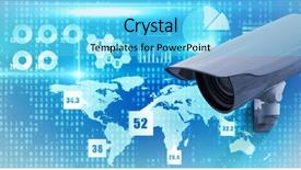  Presentation with genes - Colorful PPT layouts enhanced with geen tech - cctv camera against genes diagram backdrop and a  colored foreground