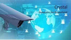  Presentation with cctv camera - Amazing PPT layouts having geen tech - cctv camera against genes diagram backdrop and a  colored foreground