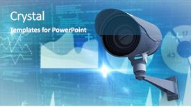  Presentation with cctv camera - Slide deck with geen tech - cctv camera against genes diagram background and a teal colored foreground