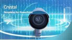  Presentation with genes - PPT layouts with geen tech - cctv camera against genes diagram background and a teal colored foreground