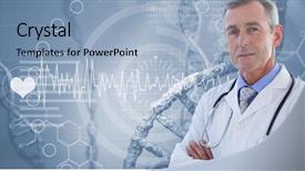  Presentation with dna - Presentation with geen tech - doctor looking at camera background and a light blue colored foreground