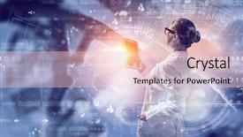  Presentation with tech science - Presentation enhanced with geen tech - innovative technologies in science background and a lemonade colored foreground