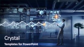  Presentation with tech science - Cool new PPT layouts with geen tech - innovative technologies in science backdrop and a ocean colored foreground