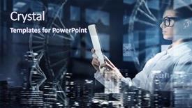  Presentation with tech science - PPT layouts having geen tech - innovative technologies in science background and a ocean colored foreground