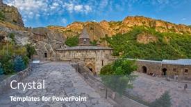  Presentation with mystic - PPT theme enhanced with geghard-monastery-armenia-august-04 background and a gray colored foreground