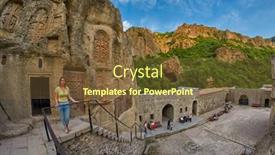  Presentation with mystic - Cool new PPT layouts with geghard-monastery-armenia-august-04 backdrop and a tawny brown colored foreground