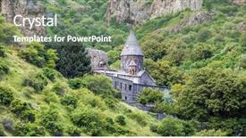  Presentation with unesco - Amazing PPT layouts having geghard monastyr - armenia summer day backdrop and a gray colored foreground