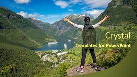  Presentation with beautiful nature - PPT layouts enhanced with geiranger-fjord-beautiful-nature-norway background and a tawny brown colored foreground