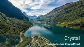  Presentation with beautiful nature - Beautiful theme featuring geiranger-fjord-beautiful-nature-norway backdrop and a ocean colored foreground