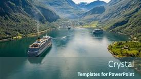  Presentation with unesco - PPT theme consisting of geiranger-fjord-beautiful-nature-norway background and a ocean colored foreground