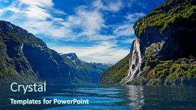  Presentation with waterfall - Colorful slide deck enhanced with geiranger-fjord-waterfall-seven-sisters backdrop and a ocean colored foreground