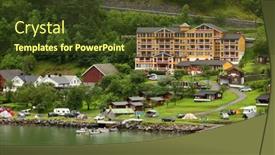  Presentation with heritage hotel - Beautiful presentation design featuring geiranger-june-26-grande-fjord backdrop and a  colored foreground