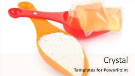  Presentation with detergent powders - Beautiful slides featuring gel capsules with laundry detergent backdrop and a lemonade colored foreground