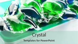  Presentation with vitamin c gel - Slide deck having gel capsules with laundry detergent background and a mint green colored foreground