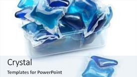  Presentation with laundry detergent - Slide deck having gel capsules with laundry detergent background and a light blue colored foreground