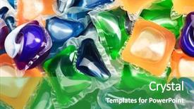  Presentation with laundry detergent - Presentation theme enhanced with gel capsules with laundry detergent background and a shamrock green colored foreground