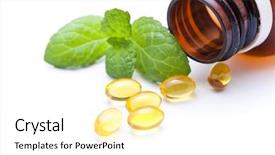  Presentation with vitamin - Slides having gel vitamin capsules background and a white colored foreground