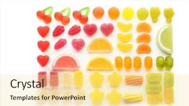  Presentation with jelly - Audience pleasing slide set consisting of composition of colorful jelly candies backdrop and a blonde colored foreground