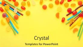  Presentation with jelly - Slides having composition of tasty jelly candies background and a white colored foreground