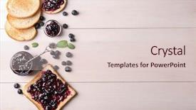  Presentation with food preservation - PPT theme with toasts on wooden background background and a lemonade colored foreground