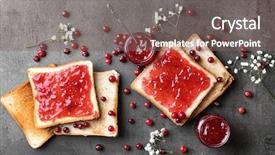  Presentation with jam - Colorful presentation theme enhanced with cranberry - delicious toasts with sweet jam backdrop and a violet colored foreground