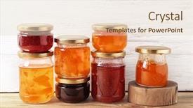  Presentation with canning - PPT layouts having canning - jars with sweet jams background and a lemonade colored foreground