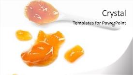  Presentation with jam - Beautiful theme featuring canning - spoon with sweet jam backdrop and a white colored foreground