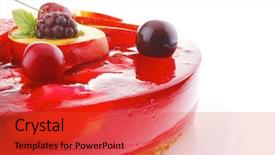  Presentation with jelly - Audience pleasing presentation theme consisting of gelatin - sweet cold red jelly pie backdrop and a red colored foreground