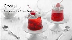  Presentation with jelly - PPT layouts consisting of tasty jelly desserts on white background and a white colored foreground