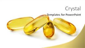  Presentation with vitamin - Presentation theme consisting of gelatin-capsule-of-omega-3 and a white colored foreground