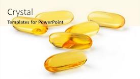  Presentation with vitamin - Presentation design enhanced with gelatin-capsule-of-omega-3 background and a blonde colored foreground