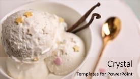  Presentation with gelato - Beautiful presentation theme featuring gelato - cup with delicious vanilla ice backdrop and a  colored foreground