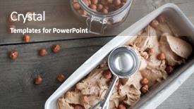  Presentation with gelato - Audience pleasing slide deck consisting of gelato - homemade chocolate hazelnut ice cream backdrop and a tawny brown colored foreground