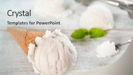  Presentation with gelato - Slides having gelato - scoop vanilla ice cream background and a lemonade colored foreground