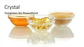  Presentation with brown sugar isolated on white - PPT theme featuring reflection of plants in water drops on a leaf of aloe note visible grain at 100 best at smaller sizes background and a white colored foreground