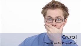  Presentation with spider man - Presentation design enhanced with gello - man staring in astonishment background and a teal colored foreground