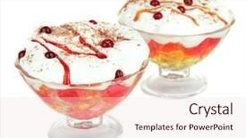  Presentation with jelly - Presentation design featuring gello - tasty jelly isolated on white background and a lemonade colored foreground