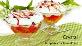  Presentation with peach jam or jelly - Slide set featuring gello - tasty jelly on table background and a  colored foreground