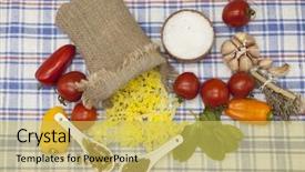  Presentation with gluten free - Presentation design enhanced with gemelli italian pasta gluten-free background and a yellow colored foreground