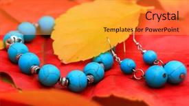  Presentation with gems - PPT layouts with gems clip - turquoise bracelet and earings background and a gold colored foreground