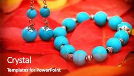  Presentation with gems - Presentation theme having gems clip - turquoise bracelet and earings background and a crimson colored foreground