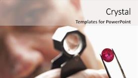  Presentation with looking glass - PPT theme featuring gemstones - close up of gemstone background and a lemonade colored foreground