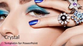  Presentation with jewelry - Colorful PPT theme enhanced with gemstones - elegant fashionable woman with jewelry backdrop and a lemonade colored foreground