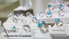  Presentation with silver - Beautiful PPT theme featuring gemstones - gemstone decorated silver rings collection backdrop and a light gray colored foreground