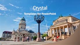  Presentation with german culture - Cool new PPT layouts with gendarmenmarkt in berlin germany view backdrop and a teal colored foreground