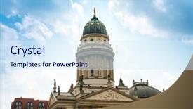  Presentation with square - Colorful slides enhanced with gendarmenmarkt is a square in berlin and the site of the konzerthaus and the french and german cathedrals backdrop and a sky blue colored foreground